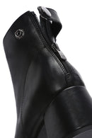Women's Black Zipper Heeled Leather Boots | Derimod
