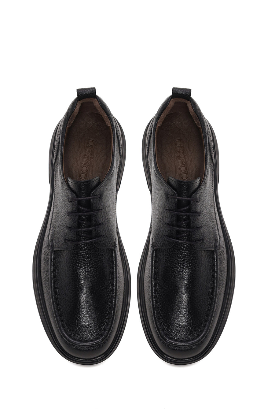 Male Black Lace-Up Leather Casual Shoes