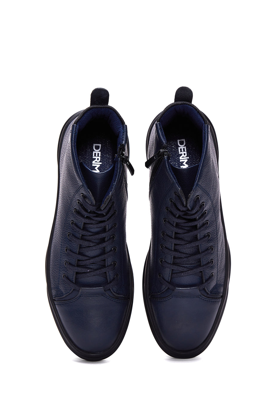 Men's Navy Blue Leather High Top Sneaker