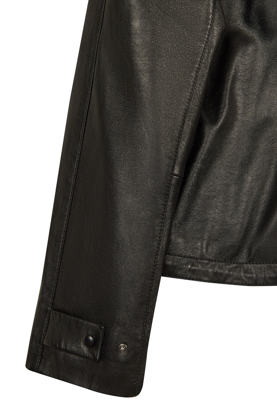 Vera Woman Black Short Oversize Leather Jacket