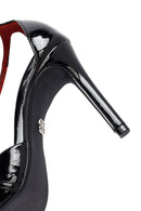 Woman Black Ankle-Strap Buckled High Slim-Heel Patent Leather Stiletto | Derimod