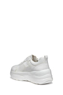 Geox Women's White D Xtors D - Mesh + Geobuck Lace-Up Chunky Sole Sneakers | Derimod