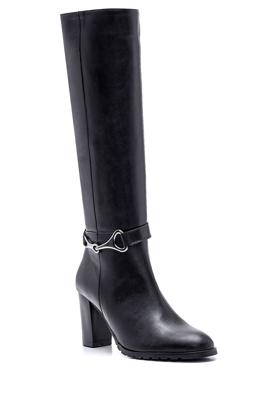 Women's Buckle Detailed Heeled Boots
