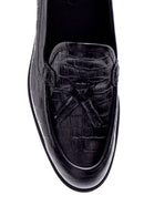 Men's Leather Leather Crocodile Patterned Shoes | Derimod