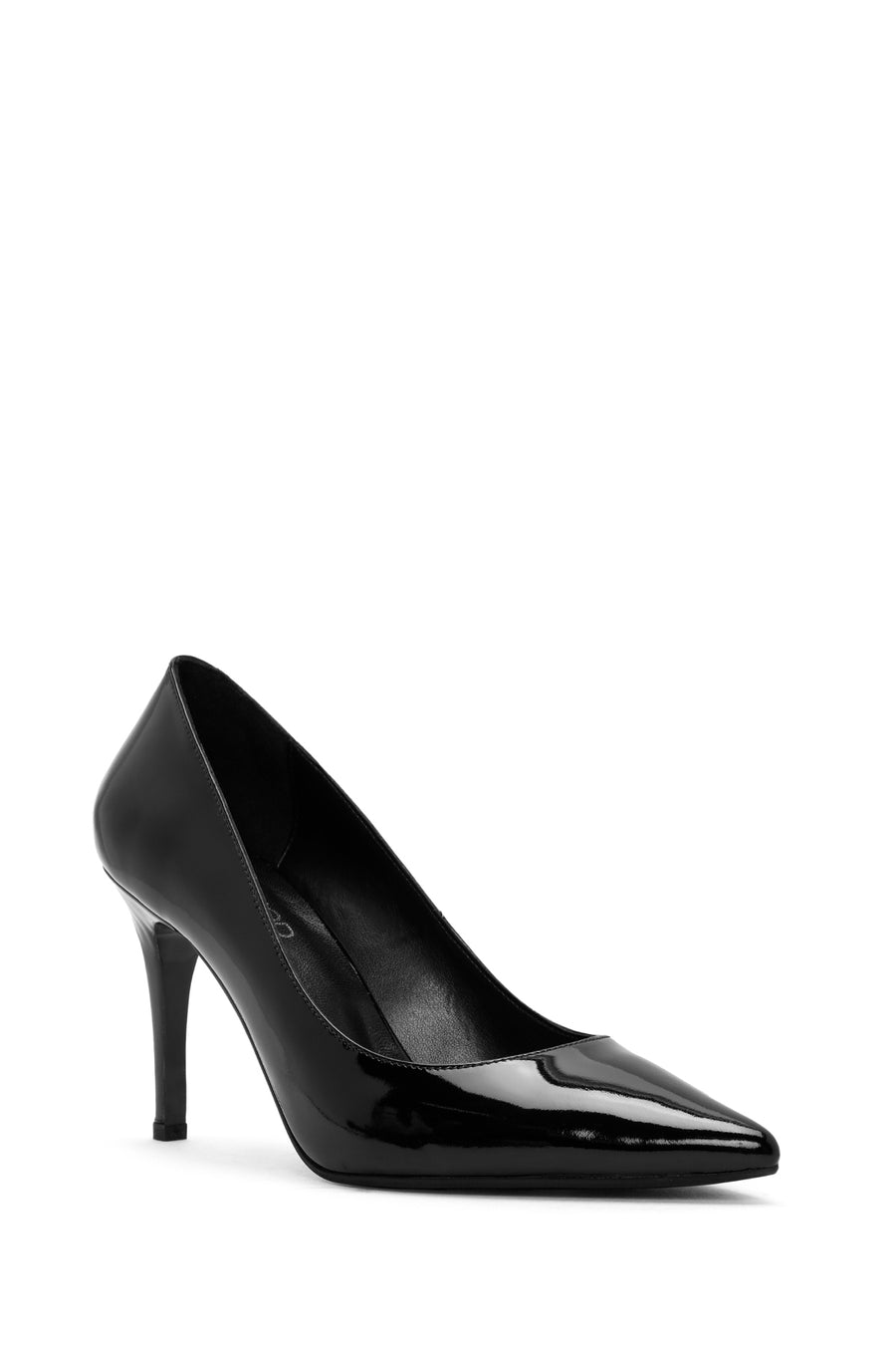 Kadın Siyah Yüksek İnce Topuklu Rugan Deri Stiletto