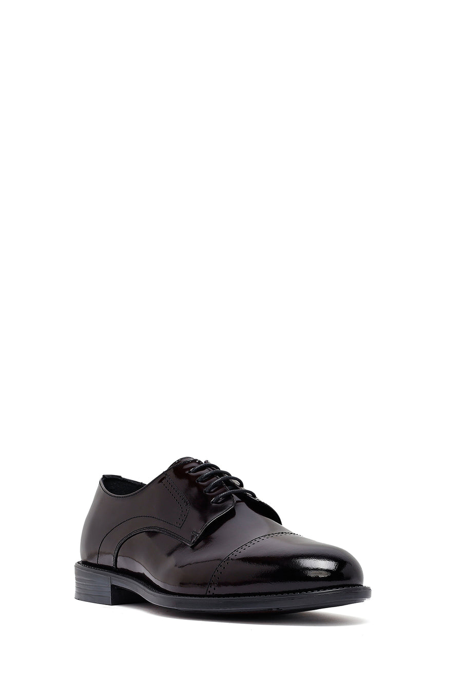 Men's Burgundy Lace-Up Leather Classic Shoes