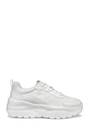 Geox Women's White D Xtors D - Mesh + Geobuck Lace-Up Chunky Sole Sneakers | Derimod