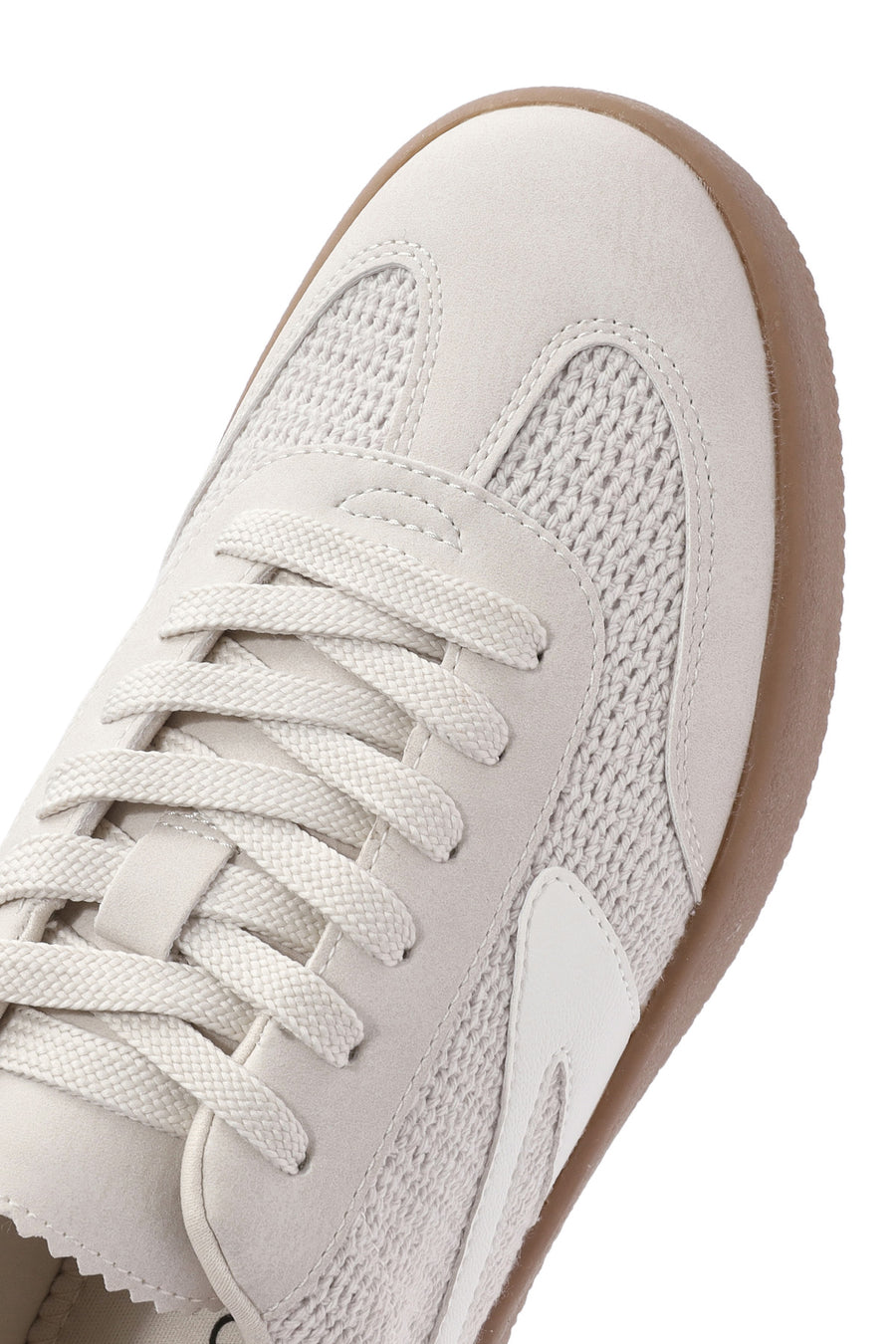 Kadın Bej Bağcıklı Sneaker