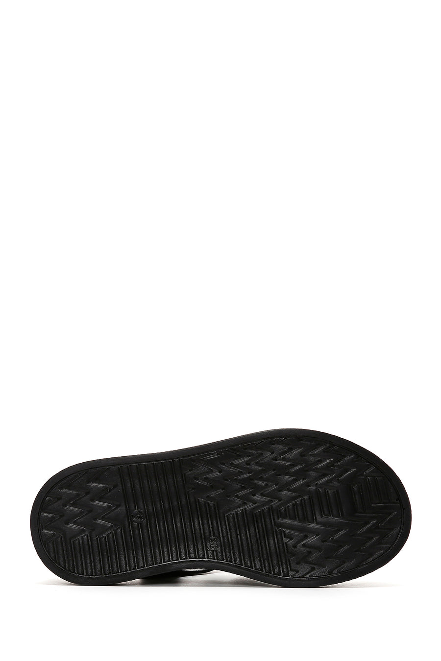 Women's Black Leather Comfort Sandals