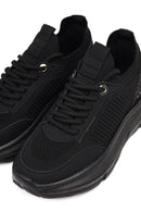 Derimod Zero Kadın Siyah Bağcıklı Kalın Tabanlı Kumaş Sneaker | Derimod
