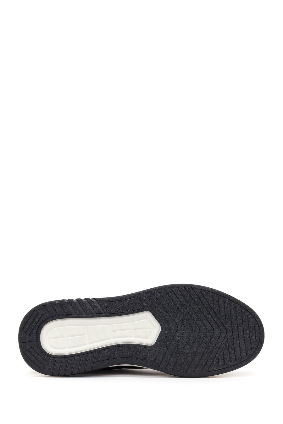Erkek Siyah Kalın Tabanlı Bağcıklı Deri Sneaker