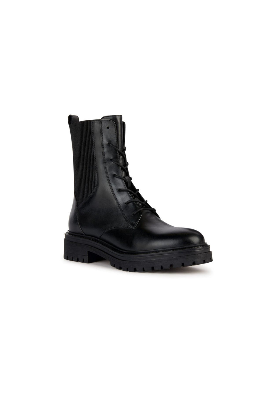 Geox Women's Black Iridea Leather Zippered Boots