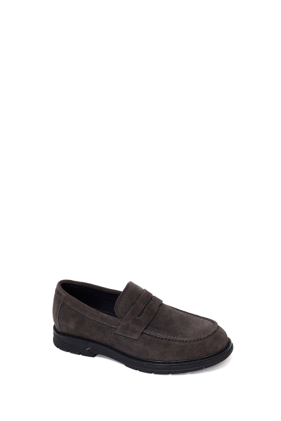 Erkek Gri Süet Deri Casual Loafer