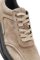Male Mink Lace-Up Nubuck Leather Sneaker | Derimod
