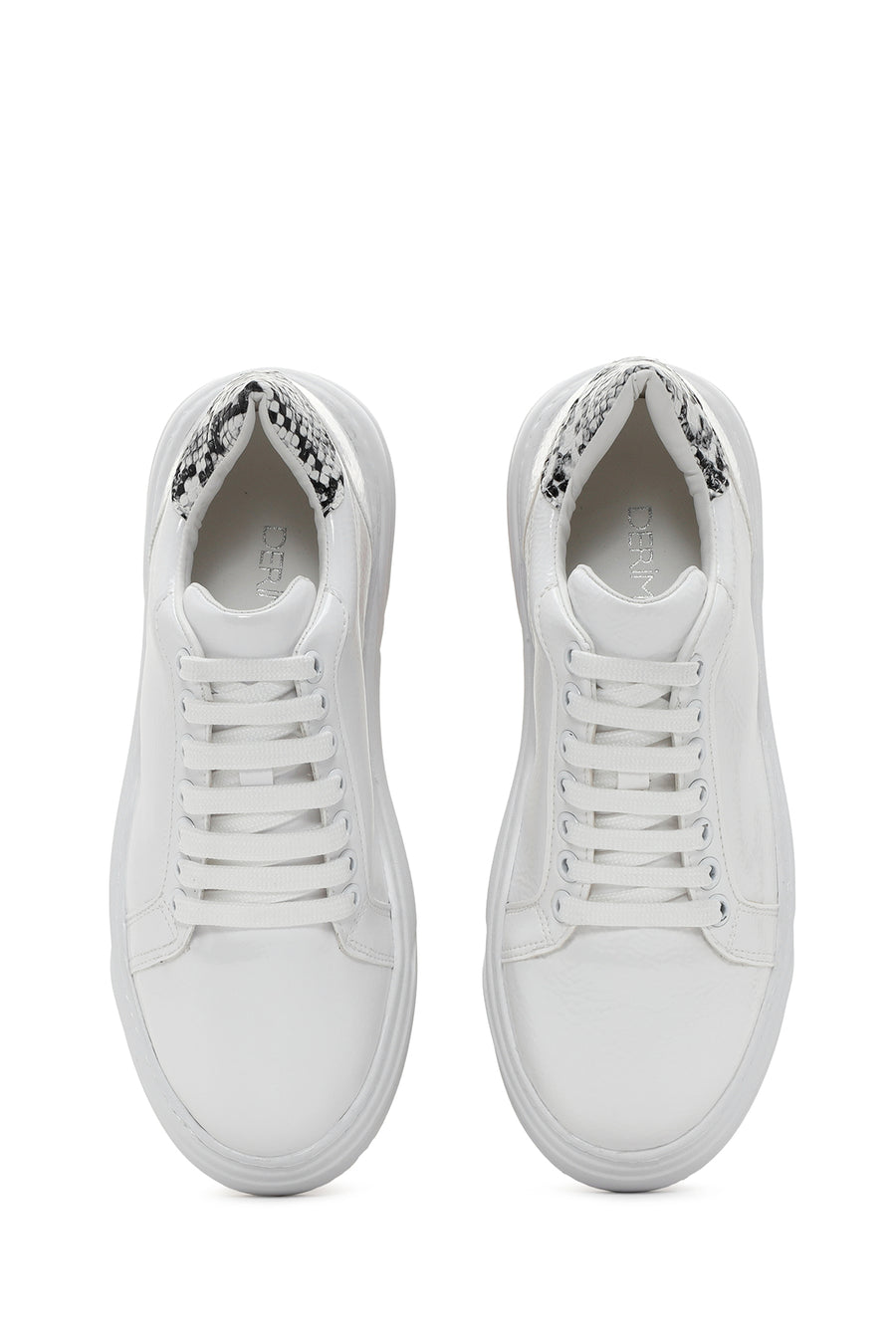 Kadın Beyaz Rugan Kalın Tabanlı Sneaker