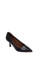 Woman Black Thin-Heeled Leather Stiletto | Derimod