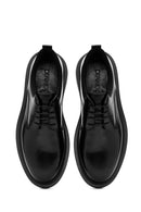 Male Black Lace-Up Thick-Soled Leather Casual Shoes | Derimod