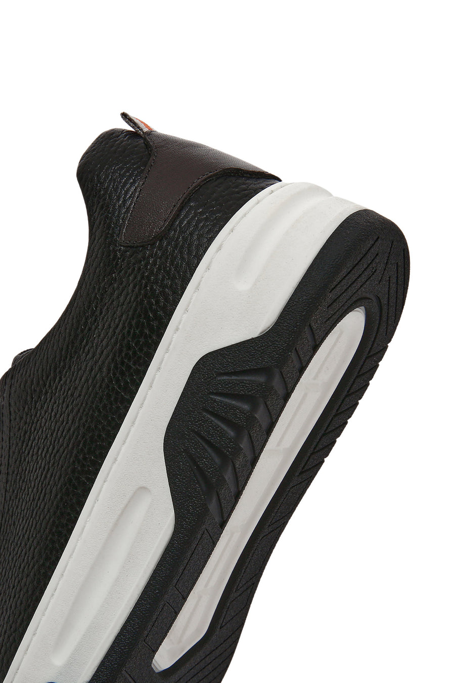 Erkek Siyah Bağcıklı Kalın Tabanlı Deri Sneaker