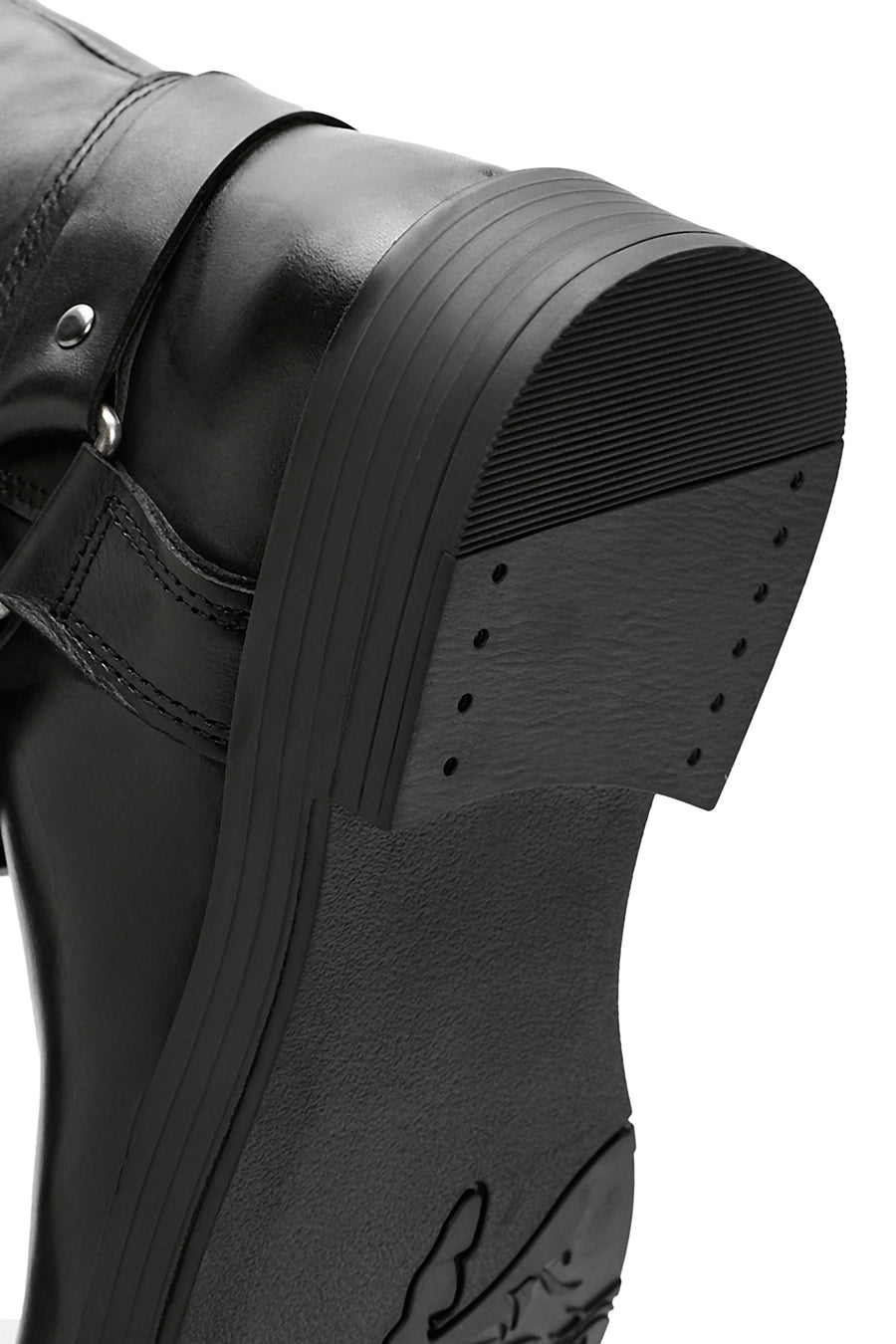 Women's Black Buckle Detailed Leather Boots