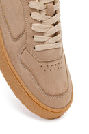 Kadın Bej Bağcıklı Süet Sneaker | Derimod