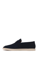 Erkek Lacivert Nubuk Deri Loafer | Derimod