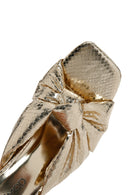 Women's Gold Transparent Thick Heeled Metallic Slippers | Derimod