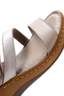 Women's Mink Leather Wedge Heel Comfort Sandals | Derimod