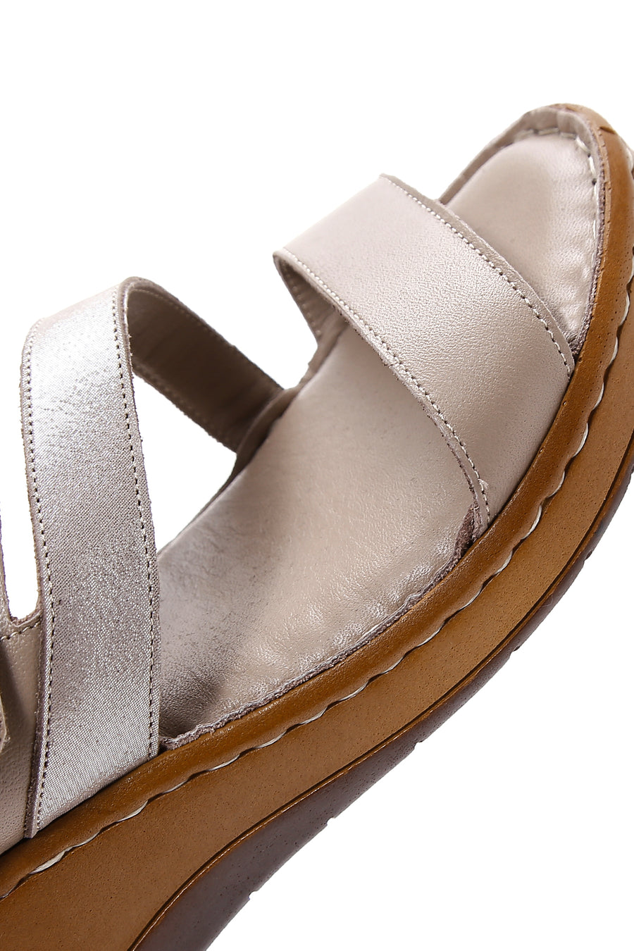 Women's Mink Leather Wedge Heel Comfort Sandals