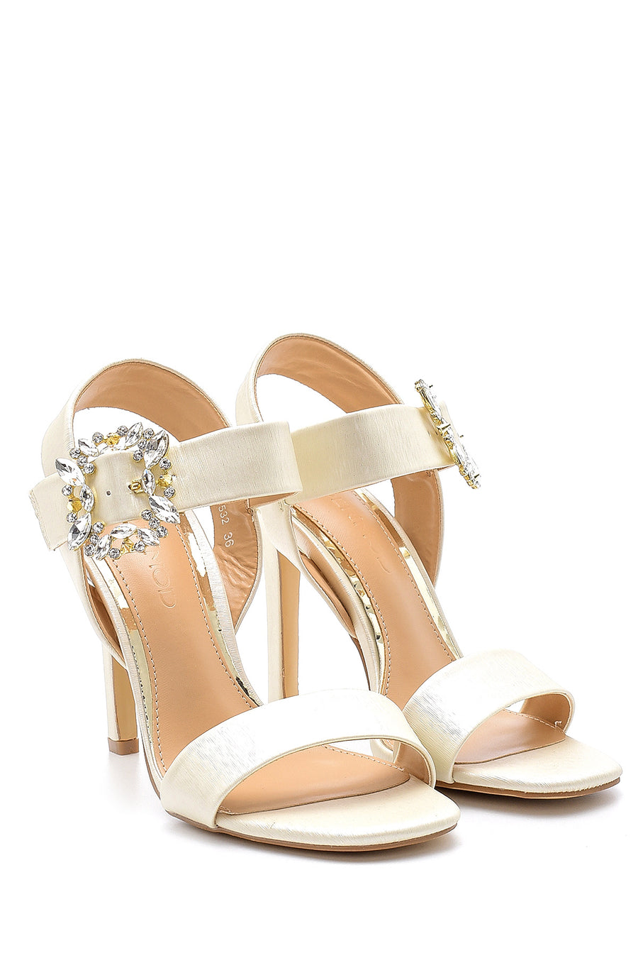 Women's Buckle Detailed Heeled Sandals