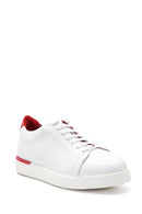Men's White Leather Sneaker | Derimod