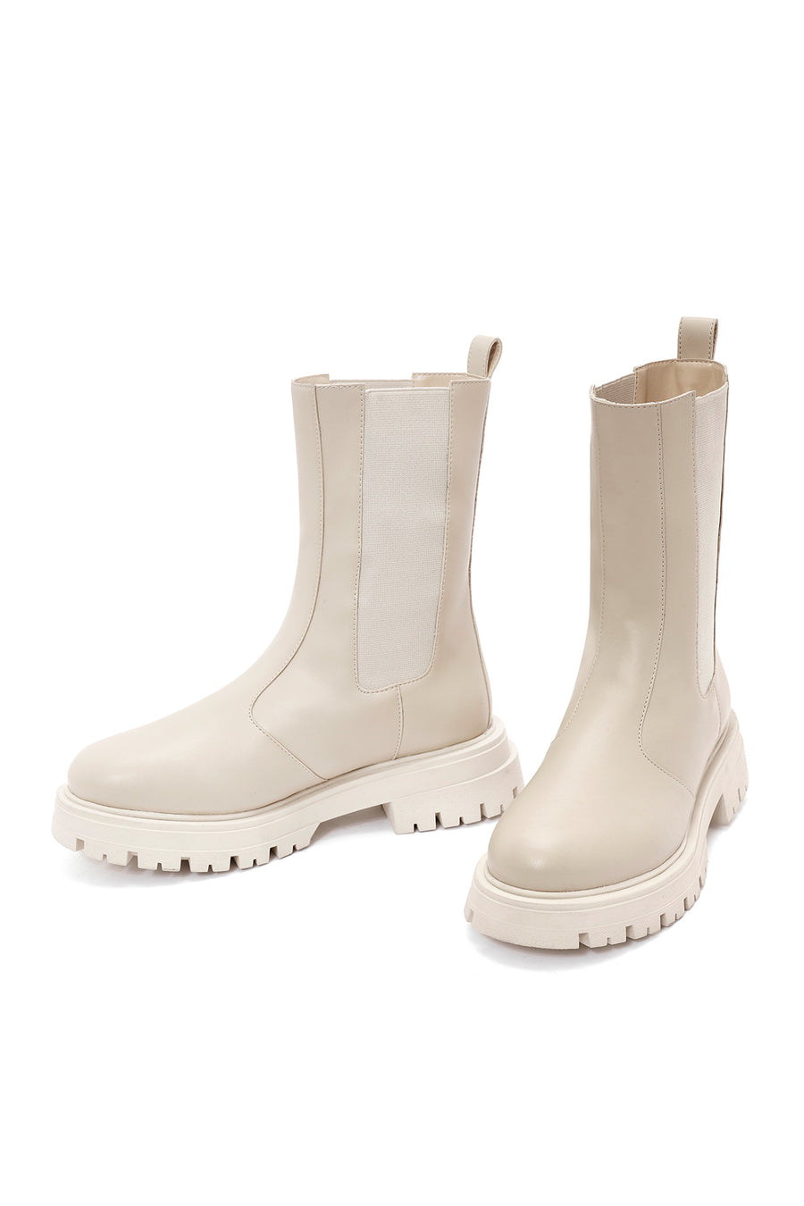 Women's Cream Chelsea Boots