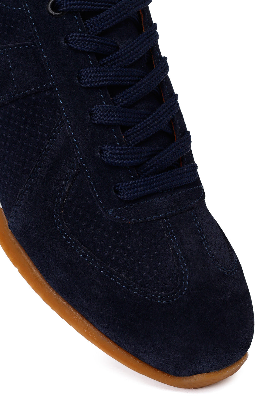 Erkek Lacivert Bağcıklı Süet Deri Sneaker
