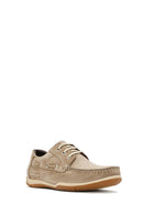 Men's Beige Lace-Up Nubuck Leather Casual Shoes | Derimod