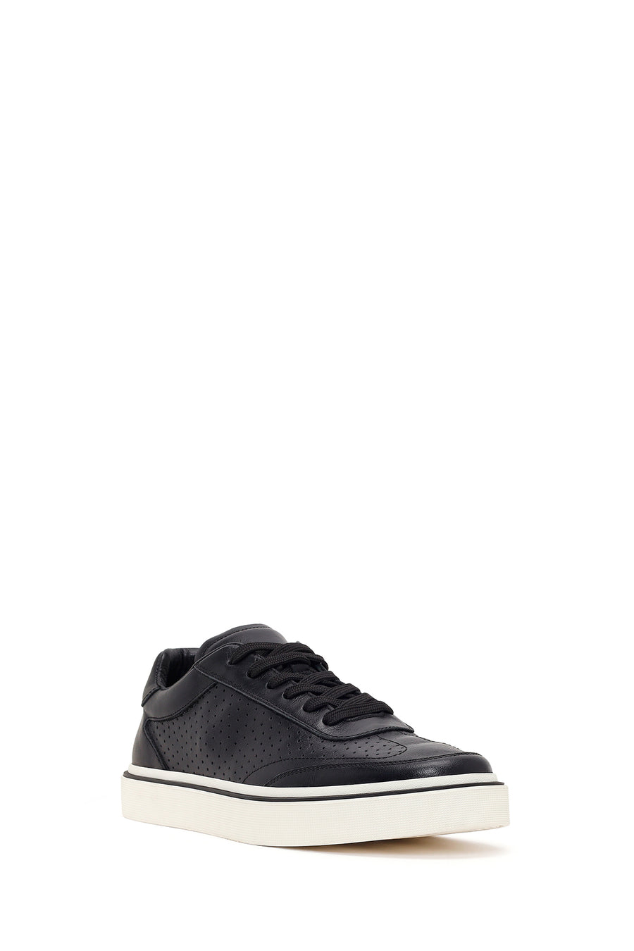 Erkek Siyah Bağcıklı Deri Sneaker