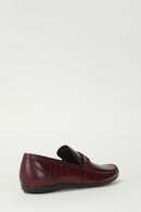 Croco Men's Leather Loafer | Derimod