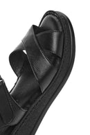 Kadın Siyah Kalın Tabanlı Deri Comfort Sandalet | Derimod