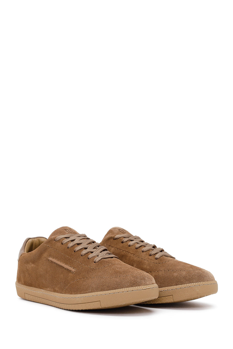 Erkek Bej Bağcıklı Süet Deri Sneaker