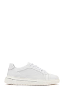 Erkek Beyaz Bağcıklı Deri Sneaker | Derimod