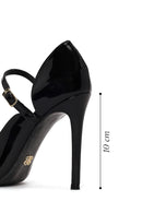 Woman Black Buckled High Thin-Heeled Patent Leather Leather Shoes | Derimod