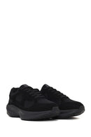 Erkek Siyah Bağcıklı Kalın Tabanlı Kumaş Sneaker | Derimod