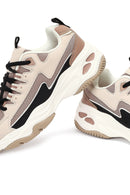 Women's Beige Lace-Up Thick-Soled Sneaker | Derimod