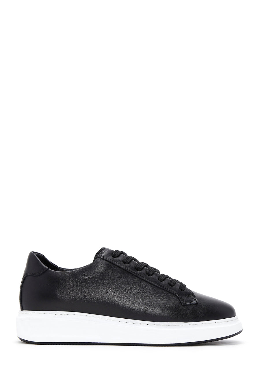 Erkek Siyah Bağcıklı Deri Sneaker WM710005DV | Derimod