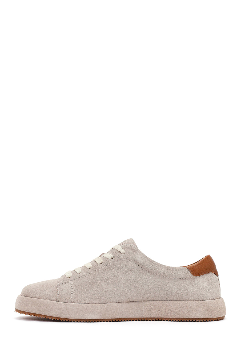 Erkek Gri Bağcıklı Süet Deri Sneaker