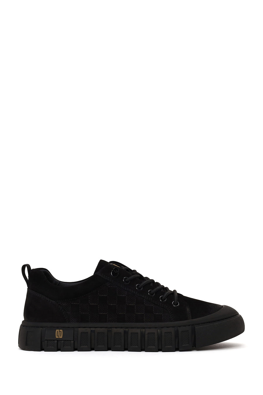 Erkek Siyah Bağcıklı Kalın Tabanlı Nubuk Deri Sneaker WM680053DN | Derimod