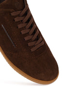 Erkek Kahverengi Bağcıklı Süet Deri Sneaker | Derimod
