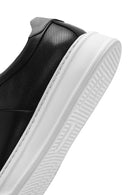 Erkek Siyah Bağcıklı Kalın Tabanlı Deri Sneaker | Derimod