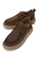 Derimod Zero Male Brown Lace-up Thick-soled Fabric Casual Shoes | Derimod