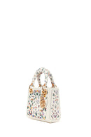 Woman Multicolored Patterned Mini Evening Bag with Long Chain Strap | Derimod