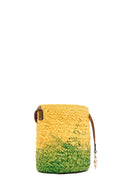 Women's Yellow Green Long Strap Straw Crossbody Bag | Derimod