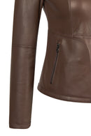 Lucy Woman Gray Double-Sided Leather Suede Jacket | Derimod